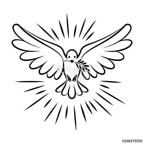 500x500 Flying Dove Vector Sketch Dove Of Peace Stock Image And Royalty