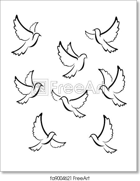 450x580 Free Art Print Of Dove Vector Freeart