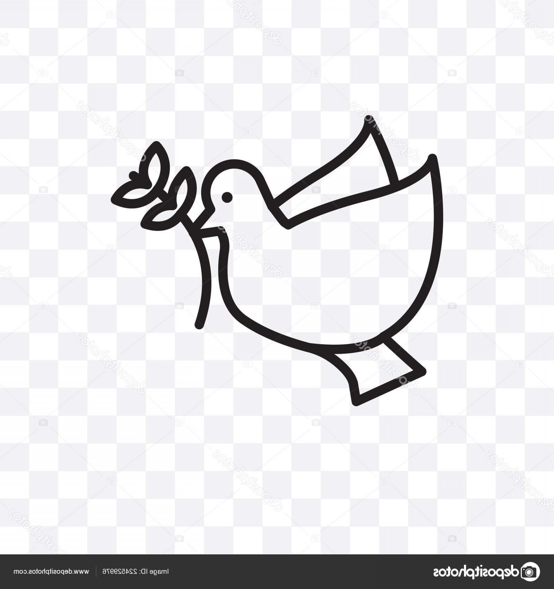 1920x2040 Stock Illustration Dove Vector Linear Icon Isolated Soidergi
