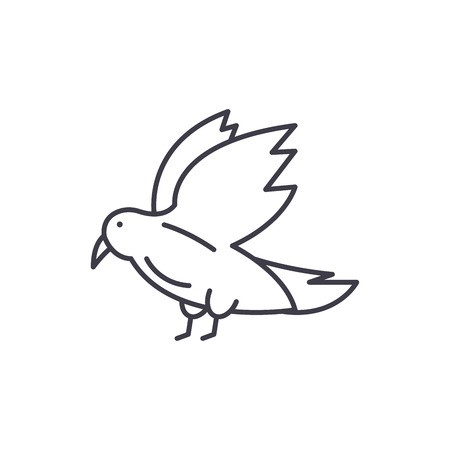 450x450 Dove Line Icon Concept Dove Vector Linear Illustration, Sign