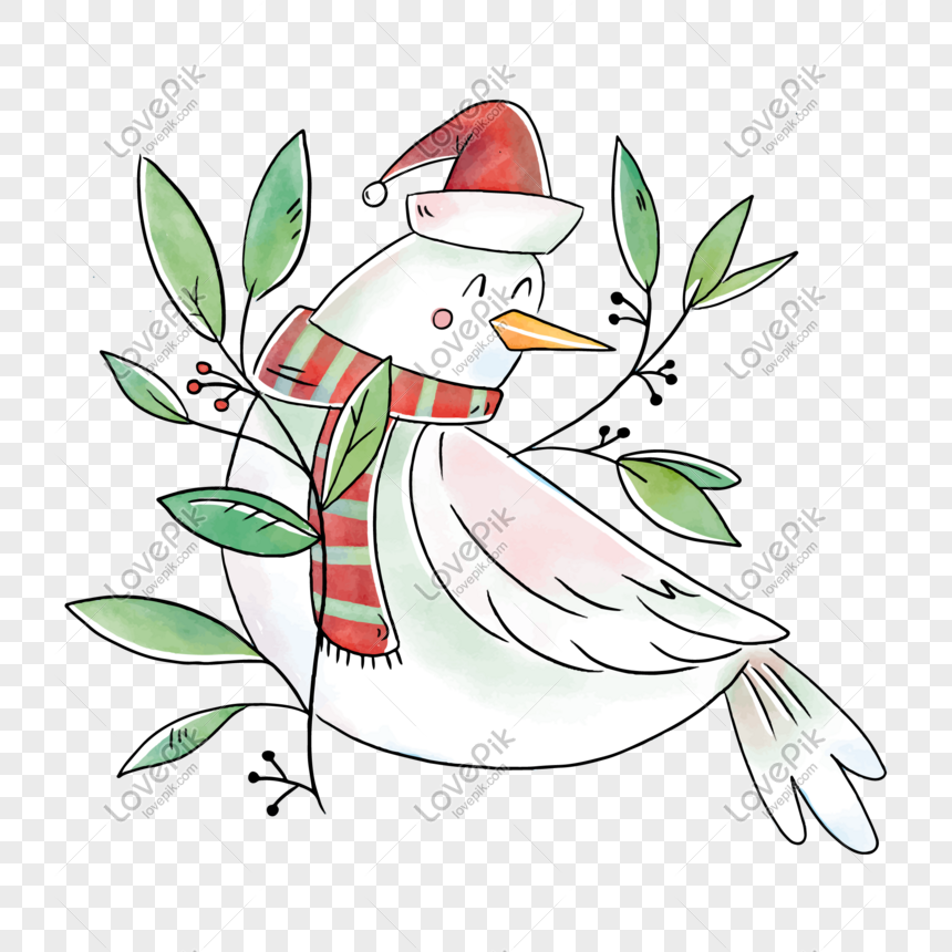 860x860 Dove Vector Material With Christmas Hat Png Image Picture Free