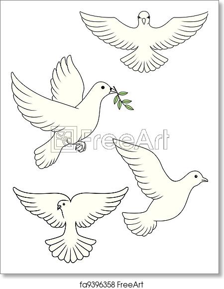450x580 Free Art Print Of Dove Vector Freeart