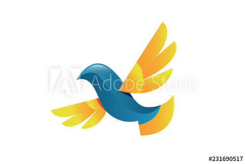 500x333 Dove Vector Logo Concept Illustration, Falcon Bird Logo, Animal