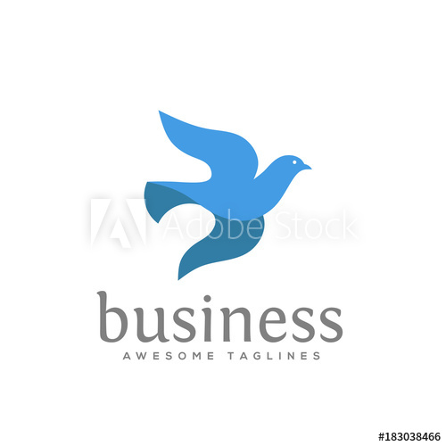 500x500 Dove Vector Logo Concept Illustration Falcon Bird Logo Flying