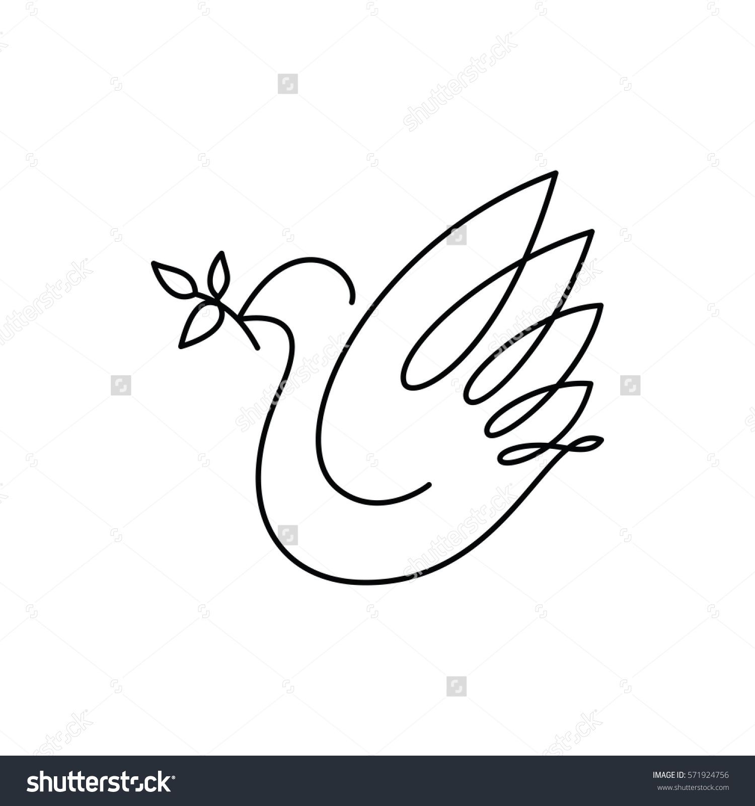 Dove With Olive Branch Vector