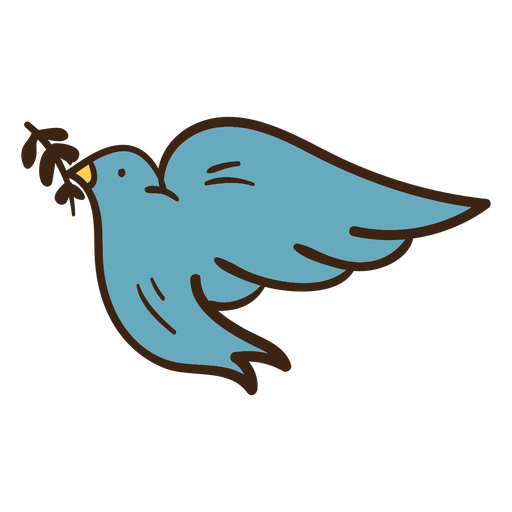 512x512 Dove Olive Branch Colored Doodle