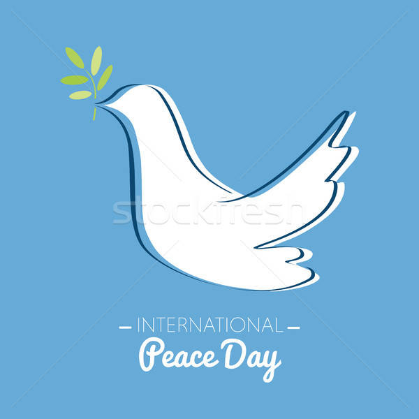 600x600 International Peace Day With Drawing Of A Dove With Olive Branch