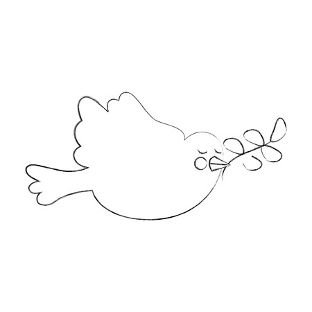 450x450 Cute Dove With Olive Branch Vector Illustration Design Royalty