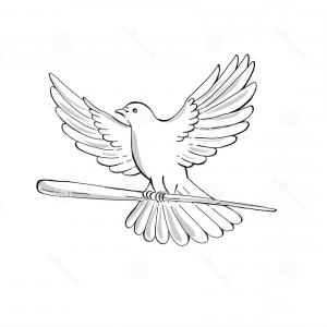 300x300 Dove With Olive Branch Hand Draw Vector Catchsplace