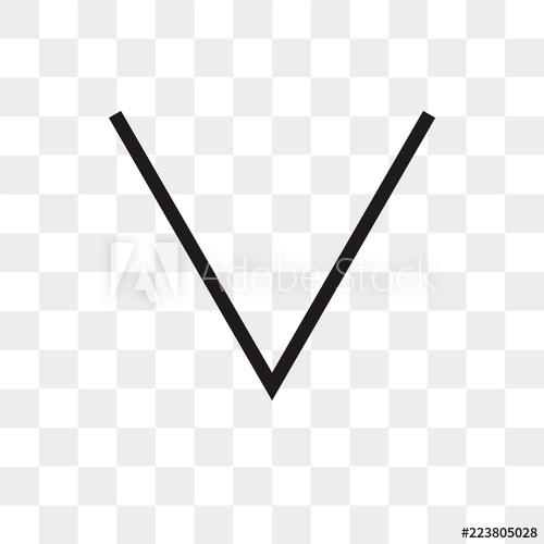 500x500 Down Arrow Vector Icon Isolated On Transparent Background, Down