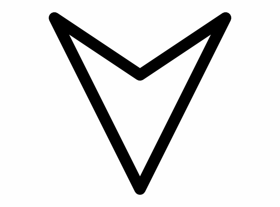 920x680 Plain Outline Down Arrow Clip Art