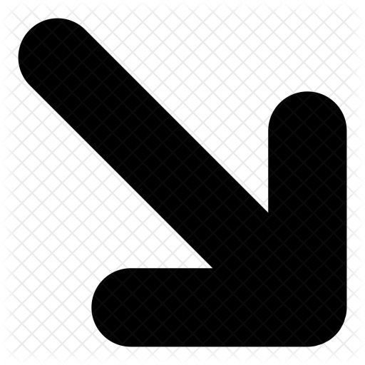 512x512 Diagonal, Down, Arrow, Vector Icon Of Line Style