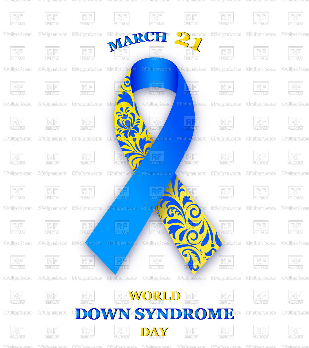 1067x1200 World Down Syndrome Day Ribbon With Ornament Vector Image