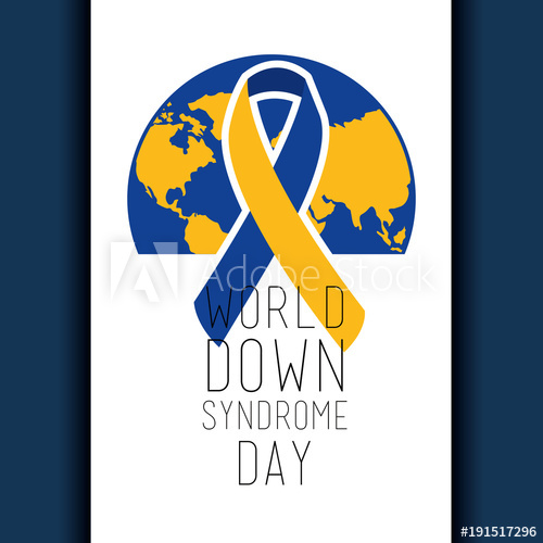 500x500 World Down Syndrome Day Banner Celebration Event Health Vector