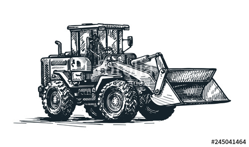 500x296 Dozer, Bulldozer, Tractor Sketch Excavation Work, Heavy
