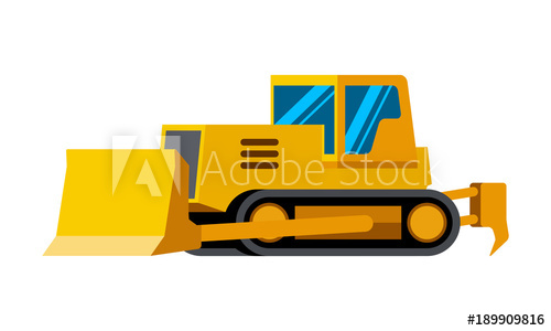 500x300 Dozer Minimalistic Icon Isolated Construction Equipment Isolated