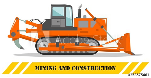 500x260 Dozer Bulldozer Detailed Illustration Of Heavy Mining Machine