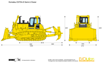 400x243 Komatsu Semi U Dozer Vector Drawing