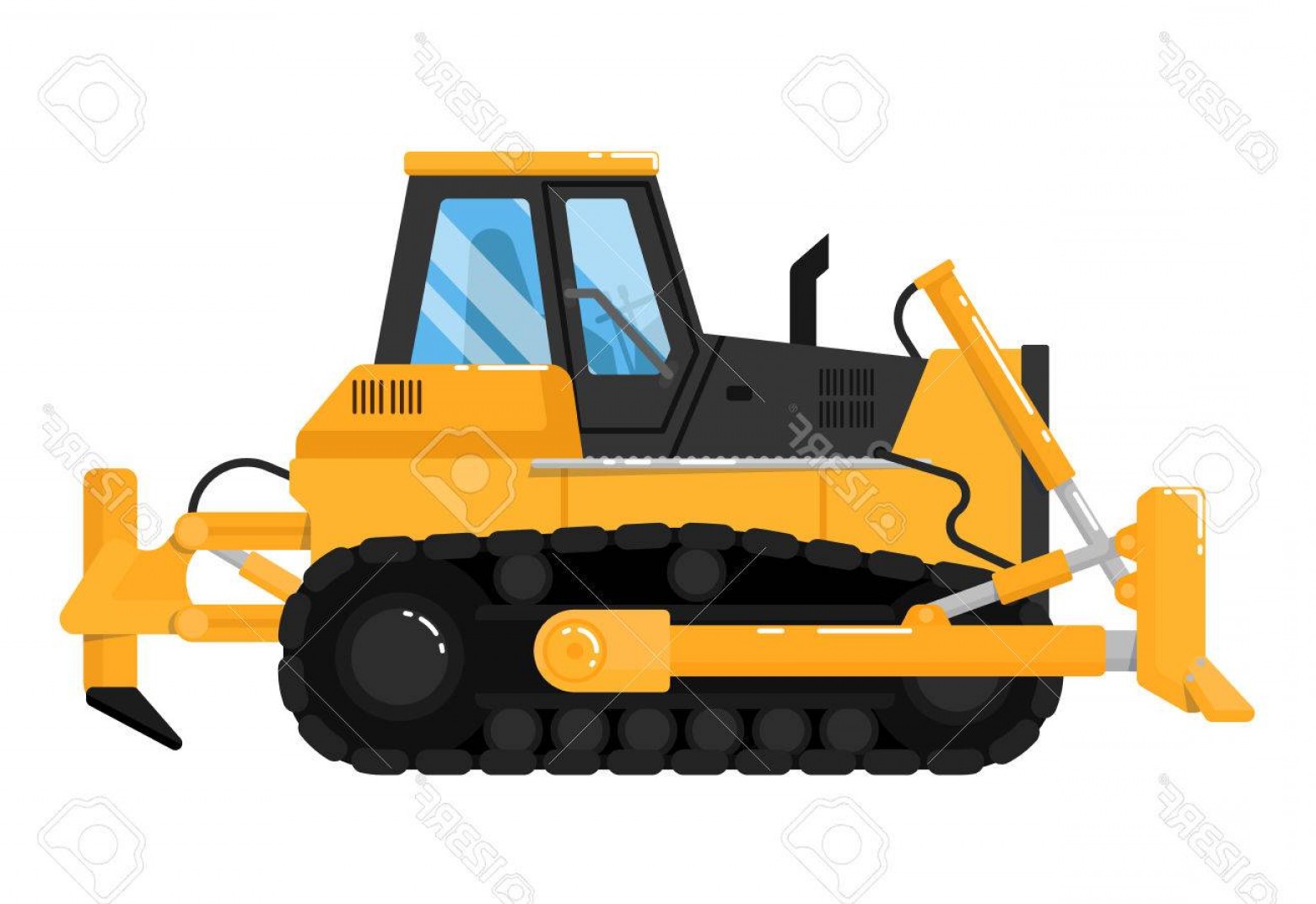 1560x1072 Photostock Vector Yellow Crawler Bulldozer Isolated On White