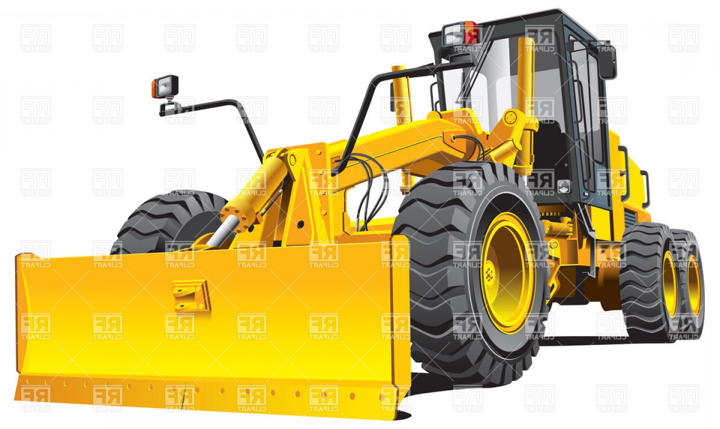 1440x858 Yellow Roadgrader Dozer Vector Clipart Soidergi