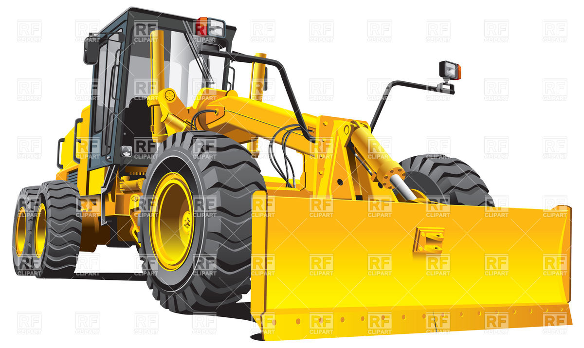 1200x715 Yellow Roadgrader, Dozer Vector Image Of Transportation