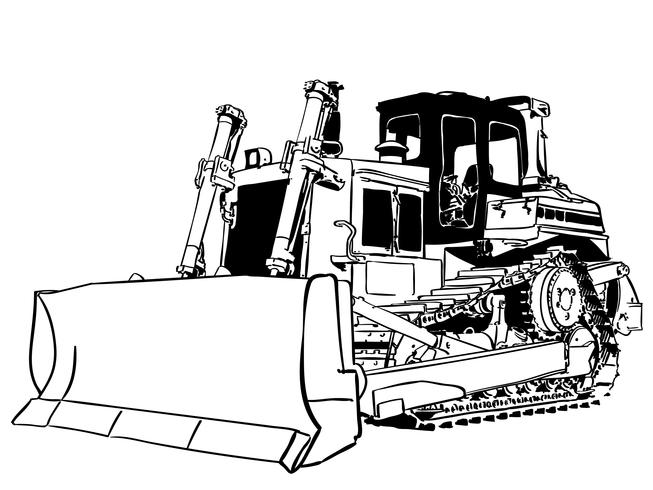 653x490 Bulldozer Vector