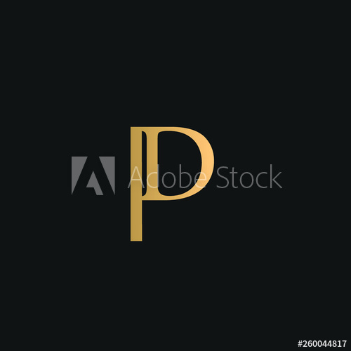500x500 Pd Or Dp Logo Vector Initial Letter Logo, Golden Text On Black