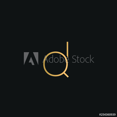 500x500 Dq Or Qd Logo Vector Initial Letter Logo, Golden Text On Black