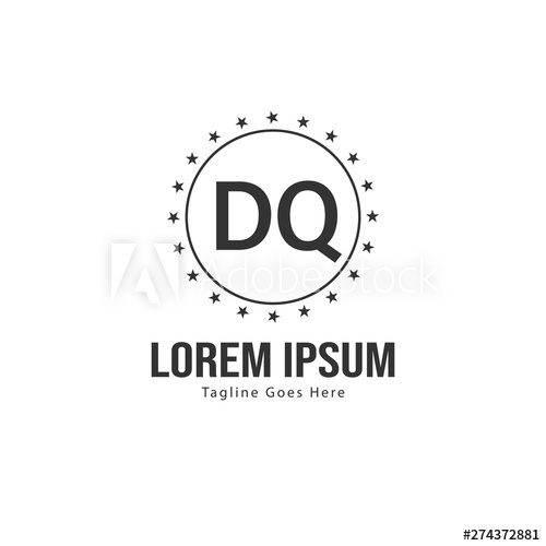 500x500 Initial Dq Logo Template With Modern Frame Minimalist Dq Letter