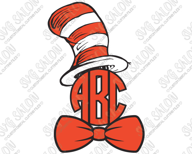 625x500 Dr Seuss Cat In The Hat Bowtie Monogram Frame Cutting