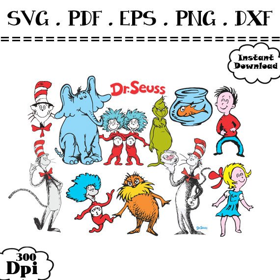 Dr Seuss Dr Seuss Vector, Dr Seuss Cutting File, Cartoon 570x570 Dr Seuss Dr Seuss Vector, Dr Seuss Cutting File, Cartoon