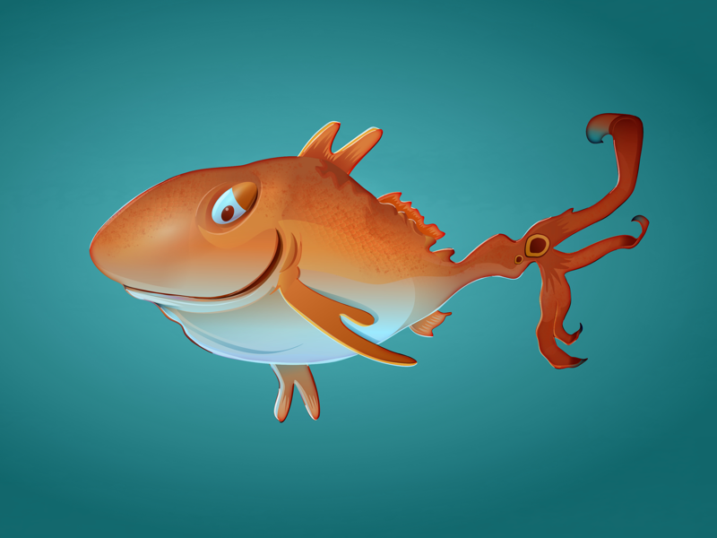 Vector Redfish Dr Seuss Style 800x600 Vector Redfish Dr Seuss Style