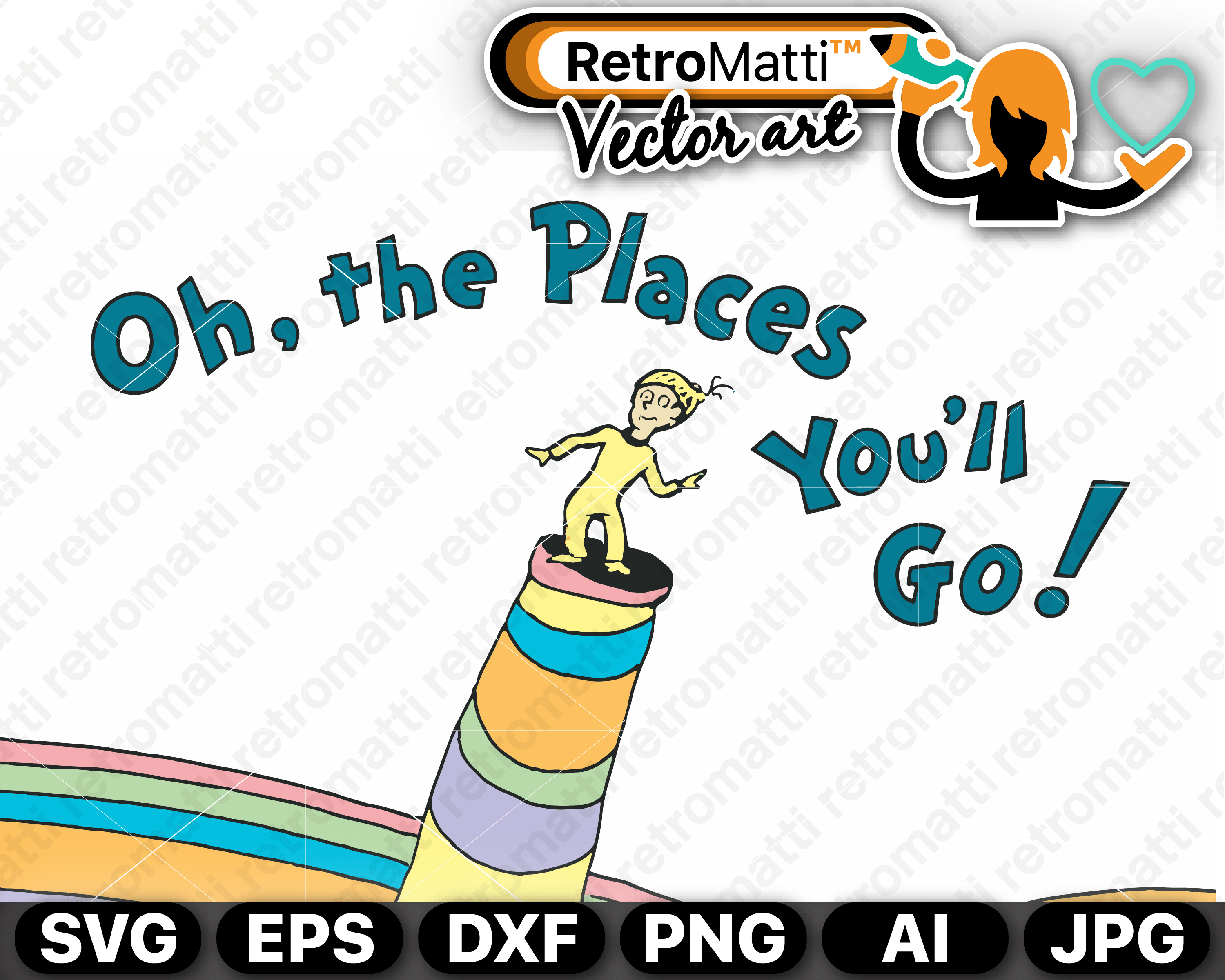 Oh! The Places You'll Go! Vector Seuss Retromatti 3000x2401 Oh! The Places You'll Go! Vector Seuss Retromatti