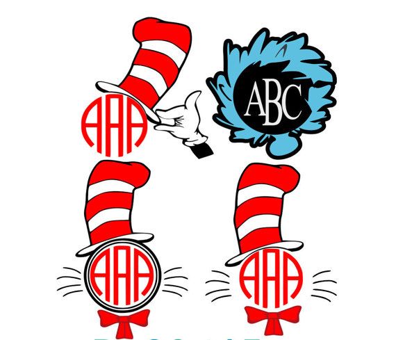 570x489 Cat In The Hat Dr Seuss, Monogram, Shirt Design