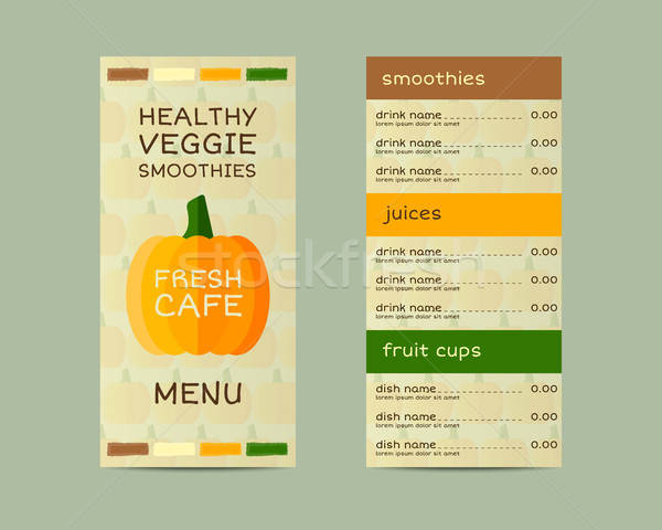 600x480 Vegetable Vegan Menu Design, Vector Concept Fresh Elements