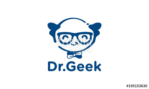 500x300 Geek Doctor Logo Design Template Geek Logo Vector Illustration
