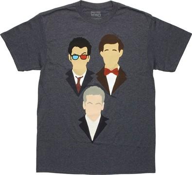 395x360 Doctor Who Vector Heads Trio T Shirt
