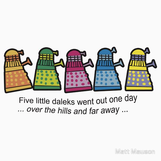 550x550 Five Little Daleks, A T Shirt Of Funny, Vector, Cute, Cartoon