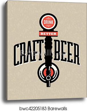 305x390 Craft Beer Vector Design, Canvas Print Barewalls Posters