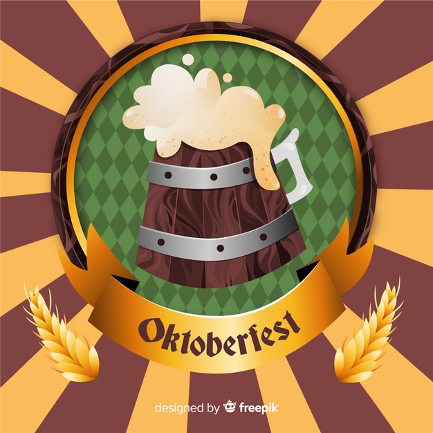 626x626 Hand Drawn Oktoberfest Wooden Draft Beer Vector Free Download