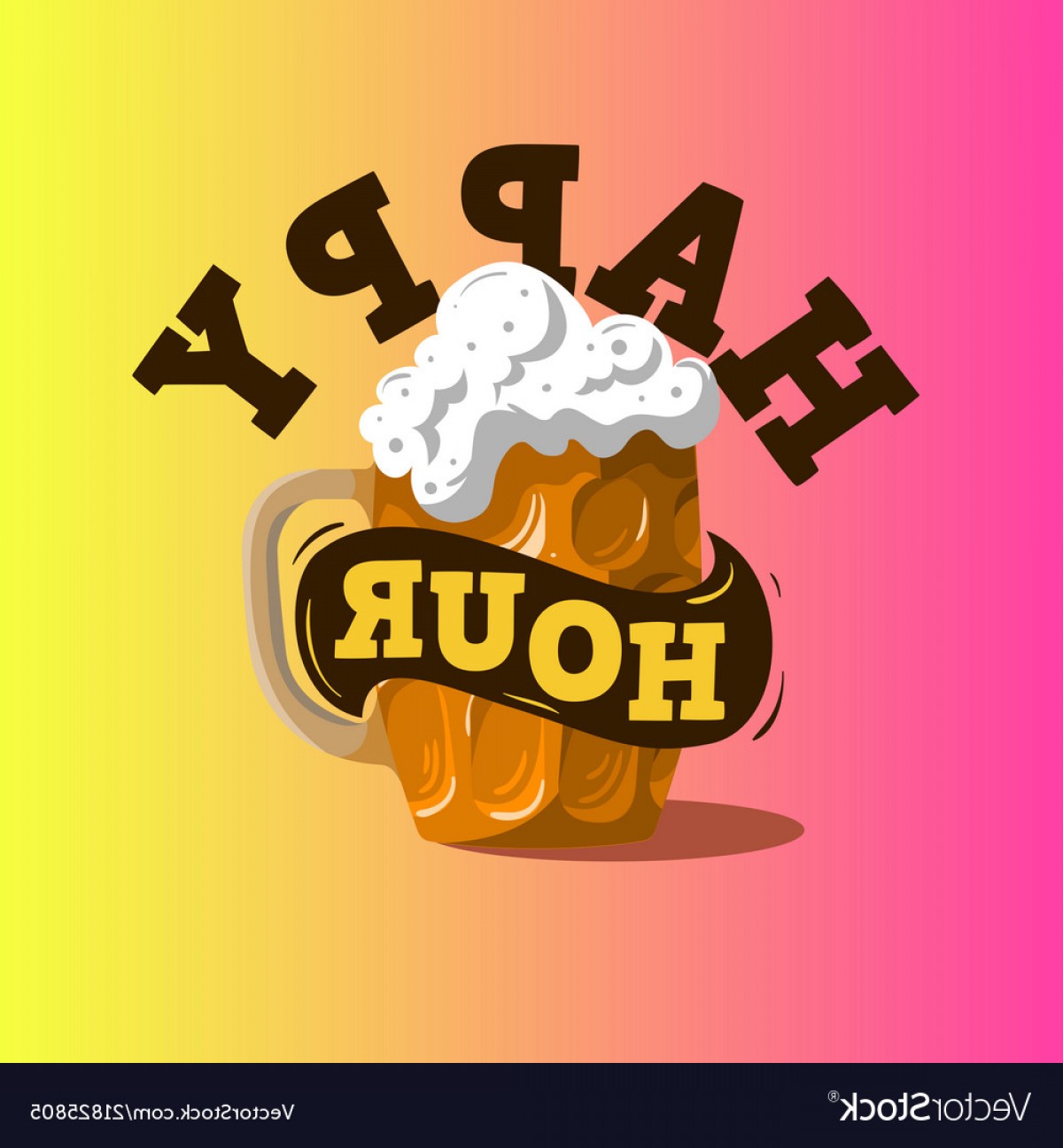 1200x1296 Happy Hour Design With A Mug Of Draft Beer Vector Handandbeak