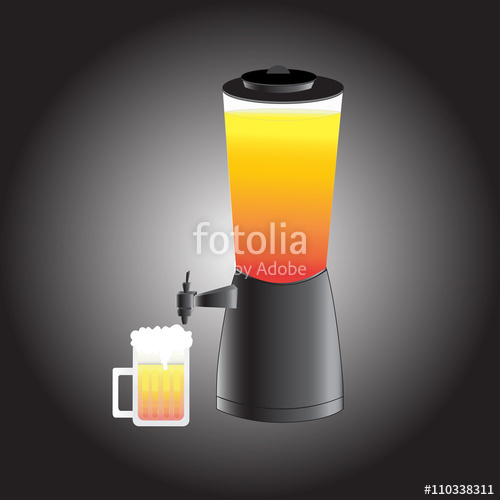 500x500 Beer Mug And Draft Beer Tower Tap, Vector Illustration Stock