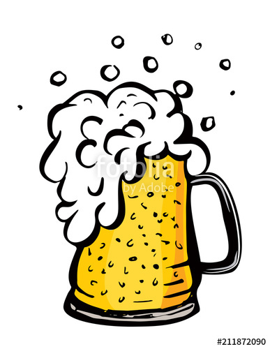 387x500 Color Vector Image Of A Beer Mug Drink With A Lot Of Foam Draft