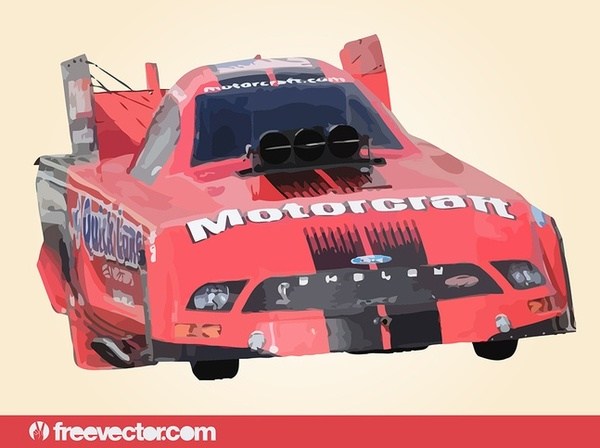 600x448 Red Drag Race Car Free Vector