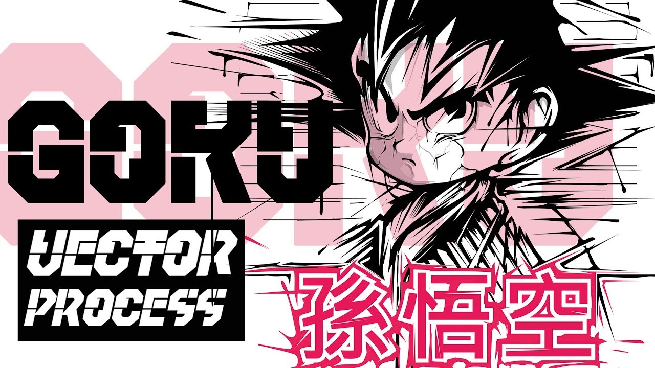 1280x720 Dragonball Z Goku Speedart Vector Illustration Process