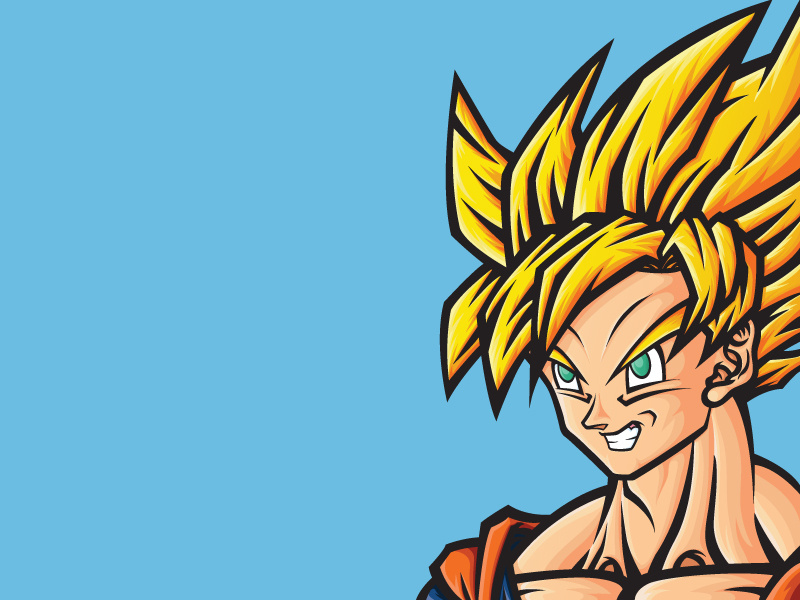 800x600 Dragon Ball Z Super Saiyan Goku Vector Illustration