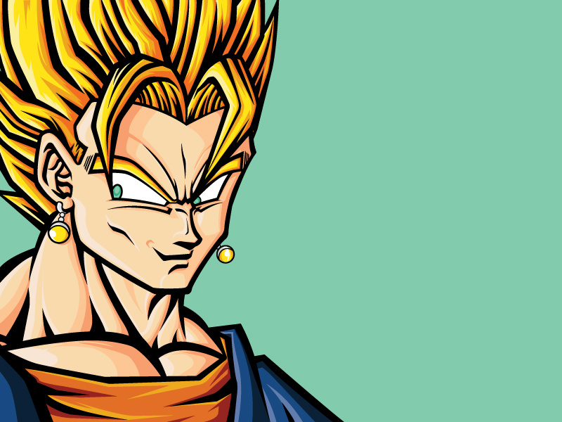 800x600 Dragon Ball Z Super Saiyan Vegito Vector Illustration