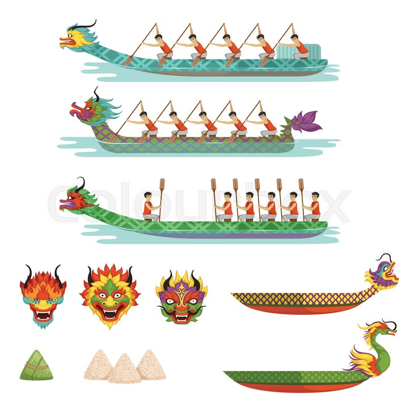 Dragon Boats Set, Team Of Male Stock Vector Colourbox 800x800 Dragon Boats Set, Team Of Male Stock Vector Colourbox