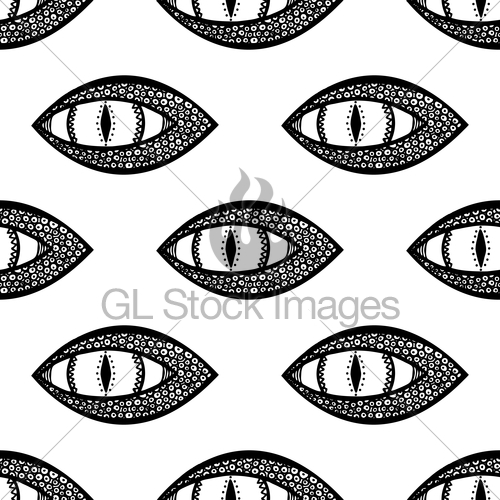 500x500 Seamless Pattern With Dragon Or Snake Eye Black And Whit Gl