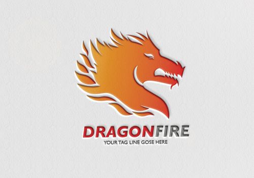500x350 Dragon Fire Professional Logo Template Graphics Included